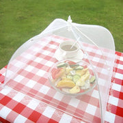 lace trimmed foldable mesh food cover, view 10 - MRSLM