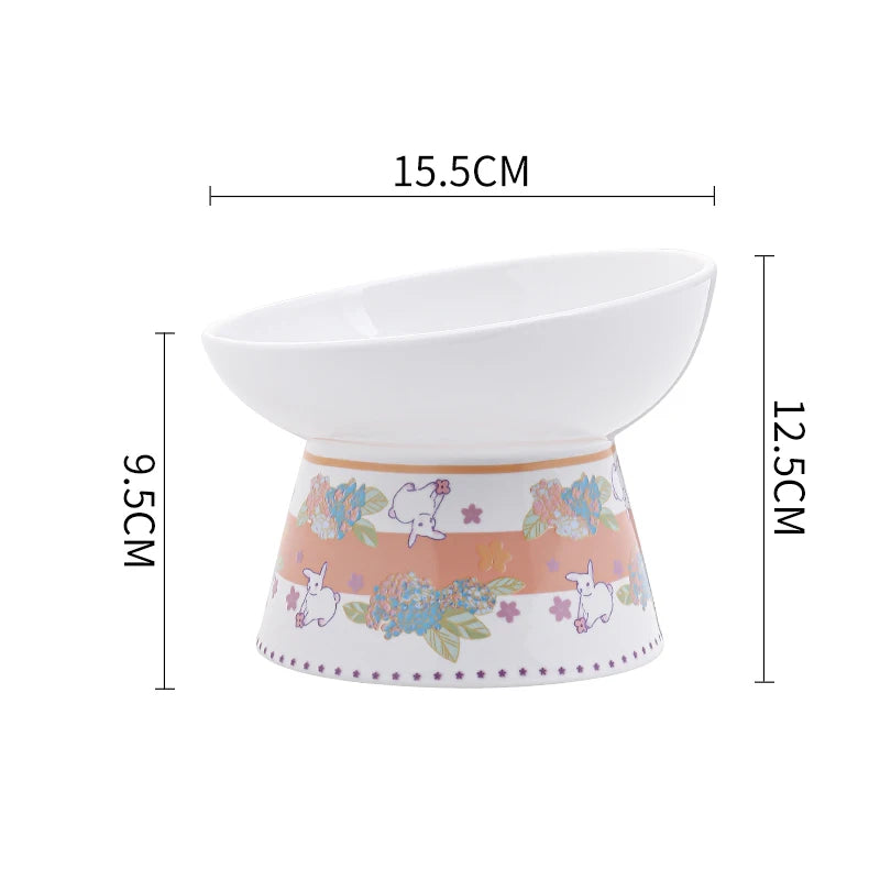 Hand-painted ceramic cat bowl, view 9 - MRSLM