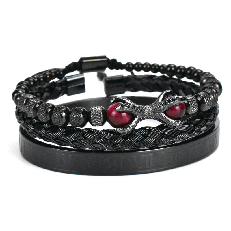 roman numeral bracelet set 3 pieces, view 5 - MRSLM
