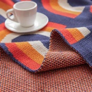 colorful rainbow cotton knitted throw blanket, view 7 - MRSLM