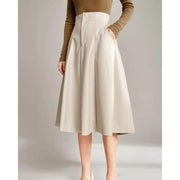 High waist A-line PU leather skirt, view 5 - MRSLM