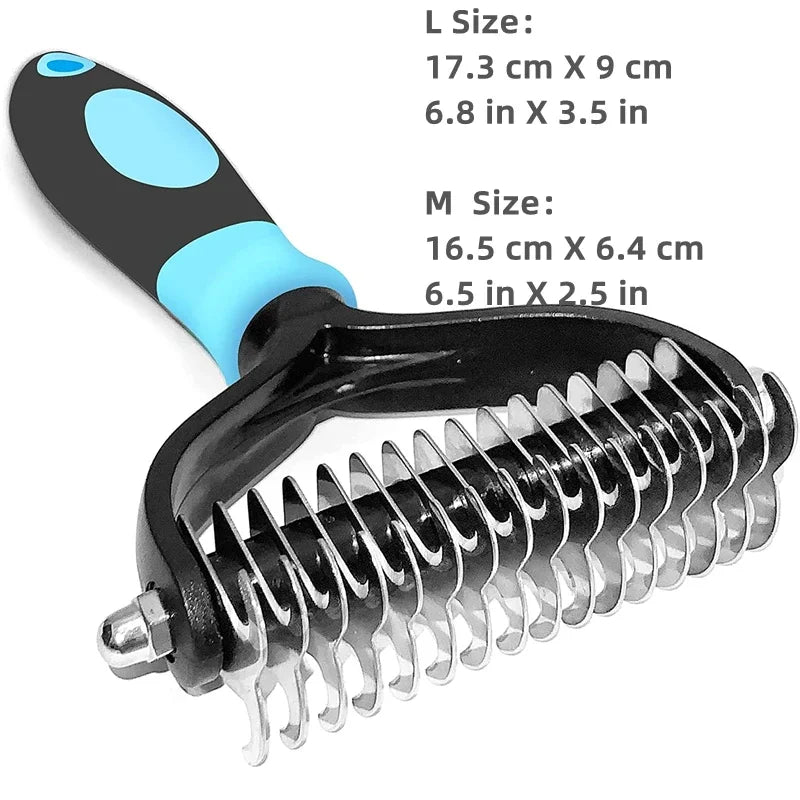 pet deshedding brush, view 3 - MRSLM