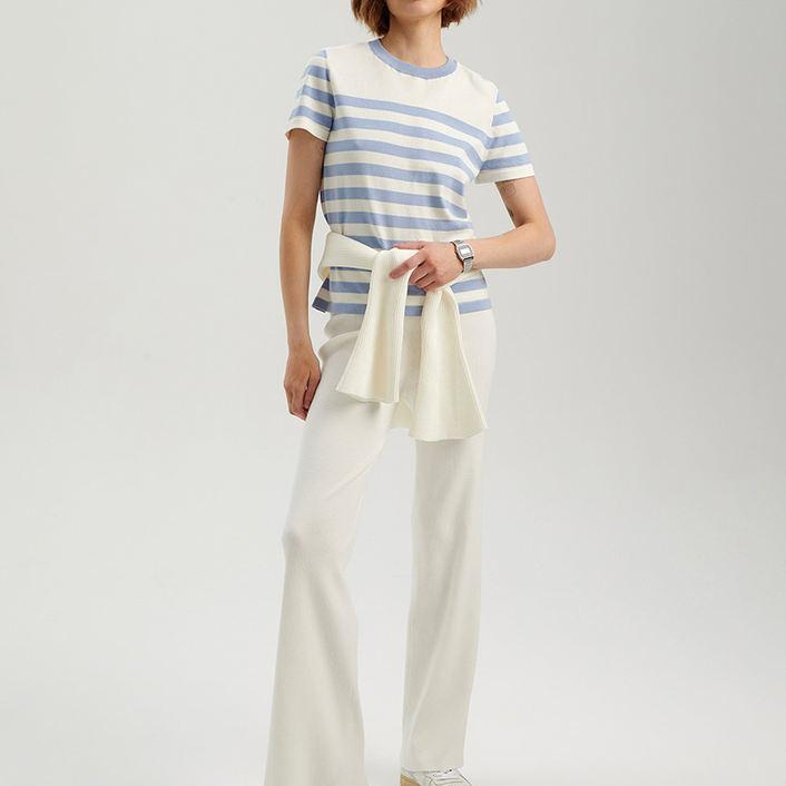 striped knit t-shirt, view 7 - MRSLM