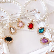 pearl pet collar with rhinestone charm, view 13 - MRSLM