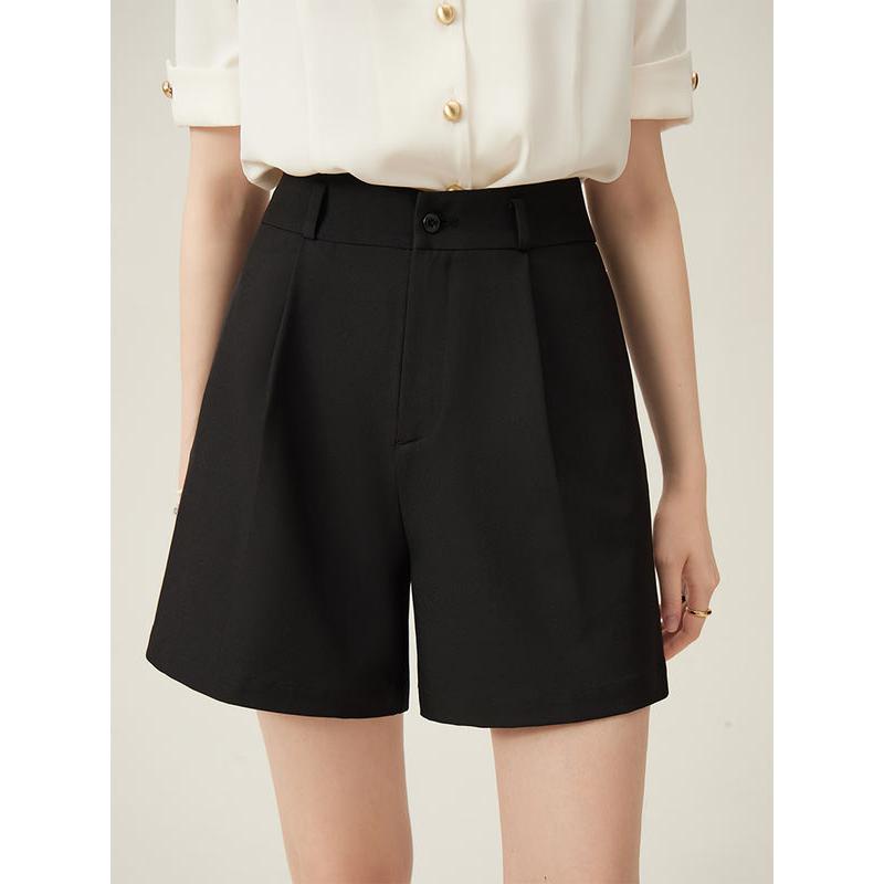 high-waist A-line commuter shorts, view 2 - MRSLM