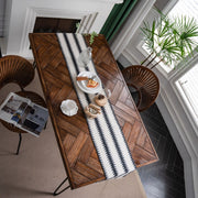 black and white table runner, view 5 - MRSLM