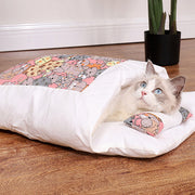 printed cat cave bed, view 2 - MRSLM