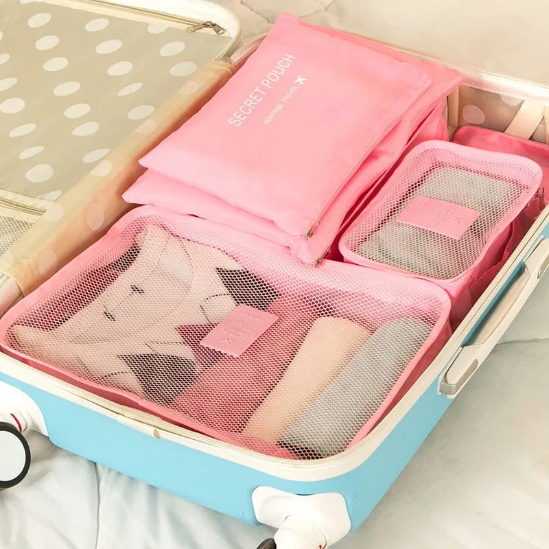 6-piece travel storage organizer bags, view 2 - MRSLM