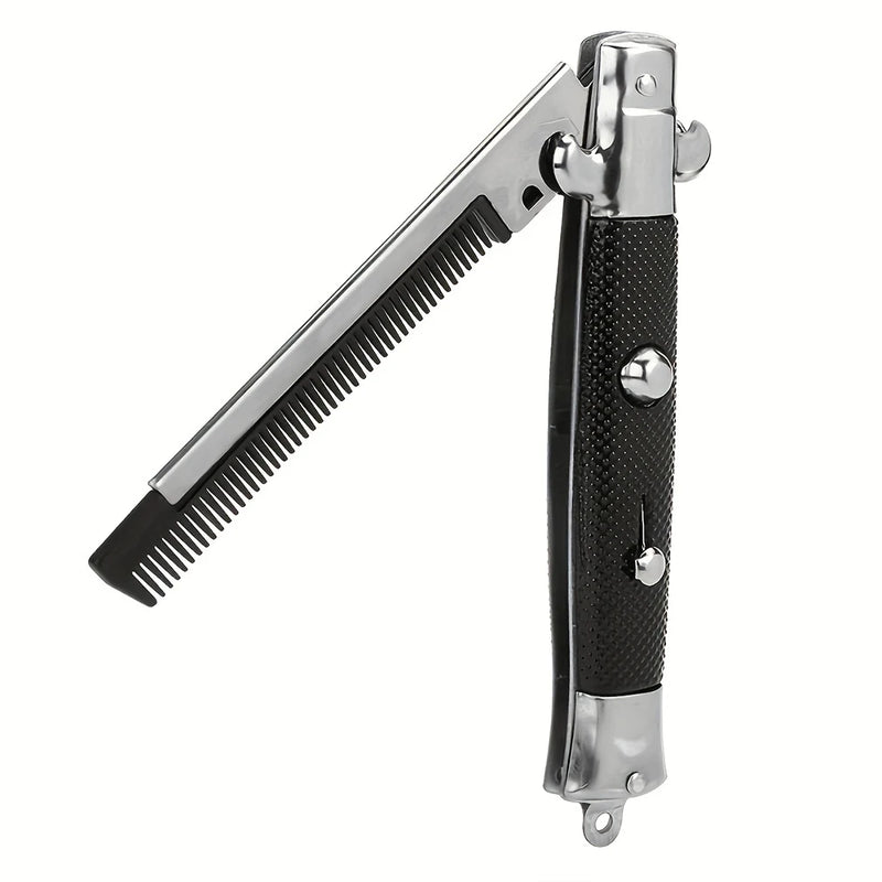 butterfly knife style folding comb, view 3 - MRSLM
