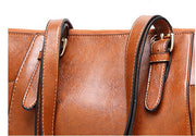 Women's large vintage PU leather tote bag, view 8 - MRSLM