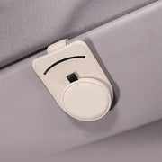 Leather car visor sunglass and card holder, view 5 - MRSLM