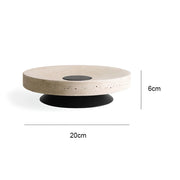 travertine pedestal bowl, view 3 - MRSLM