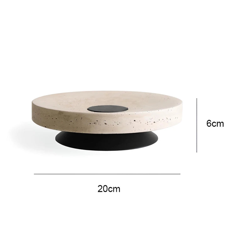 travertine pedestal bowl, view 3 - MRSLM