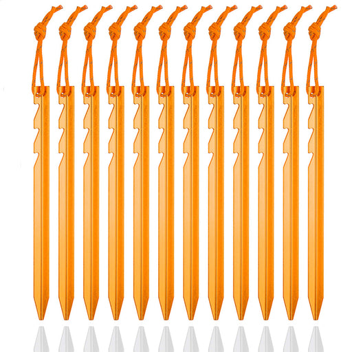 12-pack aluminum tent stakes, view 3 - MRSLM