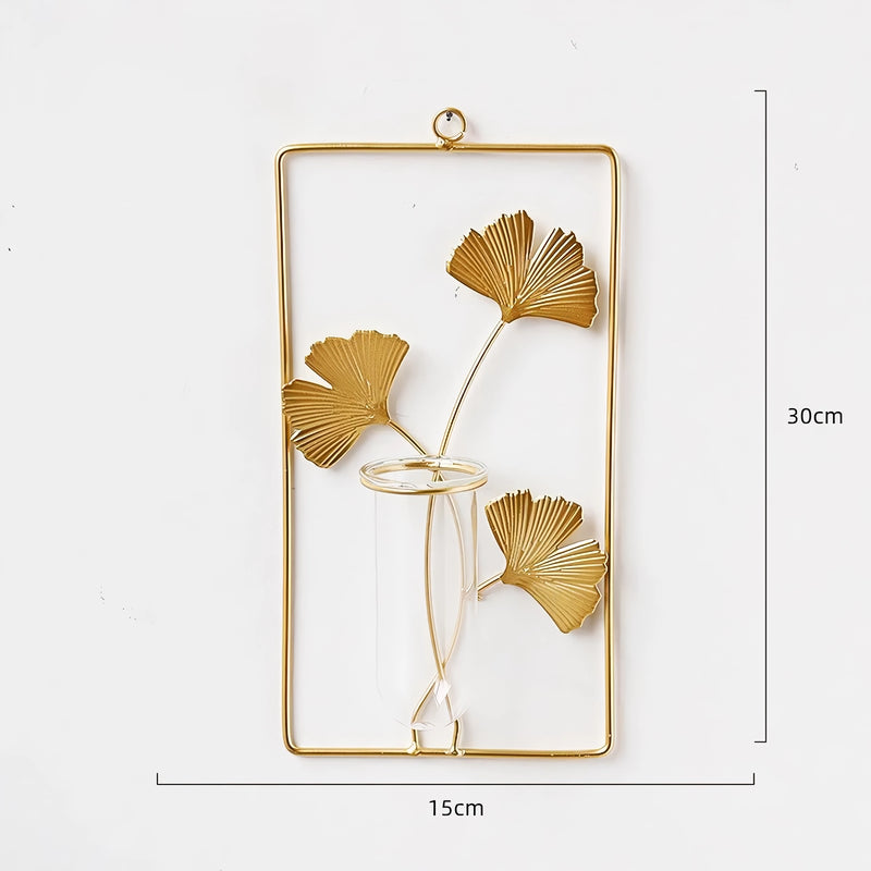 Gold wall-mounted hydroponic flower pot, view 3 - MRSLM