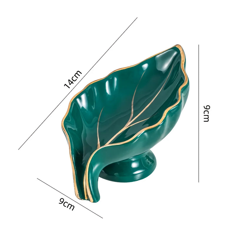ceramic leaf soap dish, view 7 - MRSLM