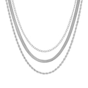14k gold plated herringbone necklace, view 3 - MRSLM