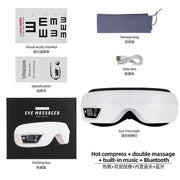 rechargeable eye massager with heat and music, view 2 - MRSLM