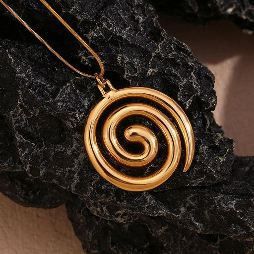 18k gold plated snake chain spiral pendant necklace - MRSLM