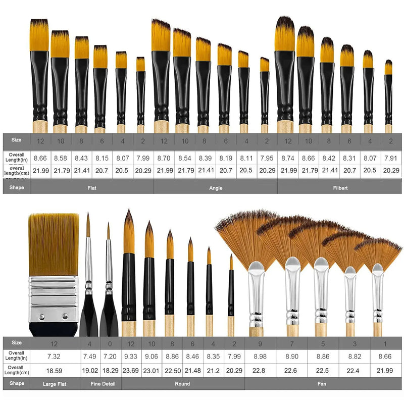 32 pcs paint brush set, view 9 - MRSLM