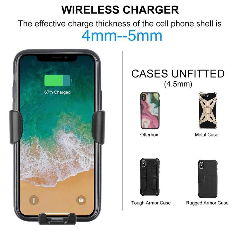 10w qi wireless charger car mount, view 7 - MRSLM