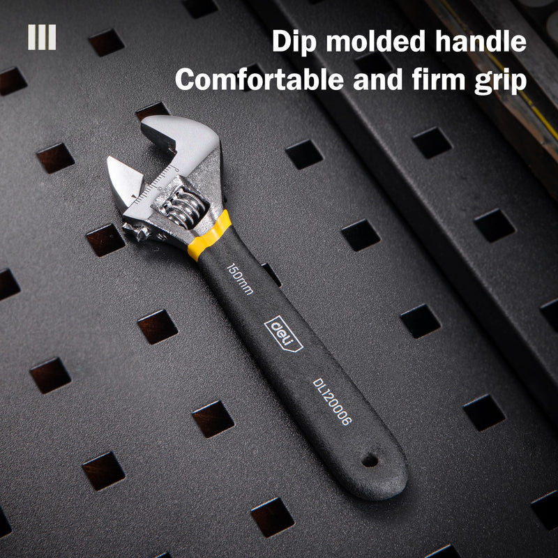 adjustable carbon steel spanner with PVC handle, view 4 - MRSLM