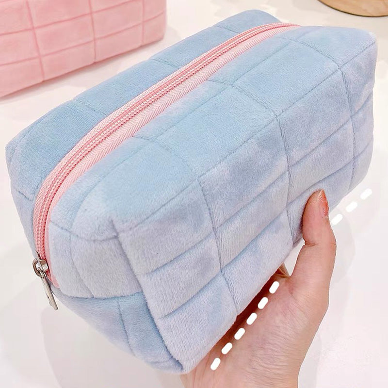 soft fur cosmetic storage bag, view 6 - MRSLM