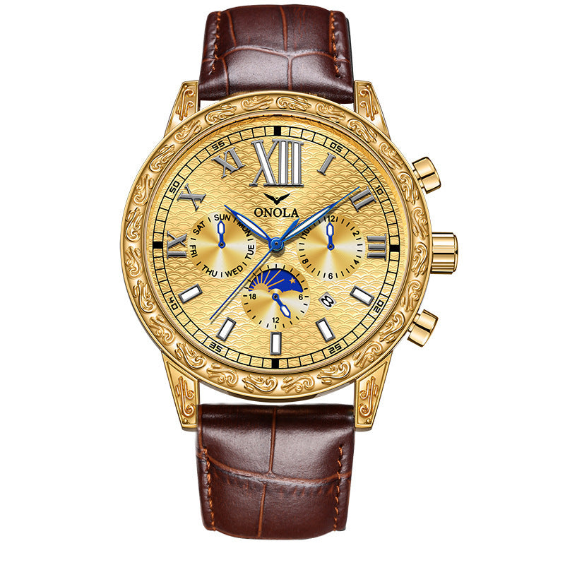 Men's automatic mechanical leather watch, business, view 5 - MRSLM