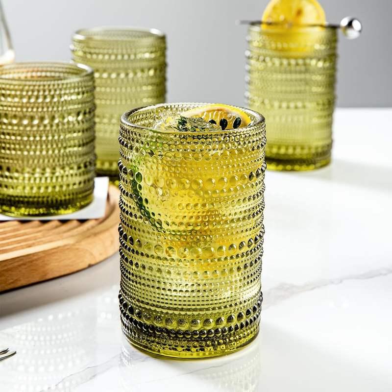 4pcs retro bead drinking glass set - MRSLM
