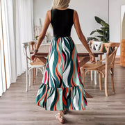 wave print dress, view 2 - MRSLM