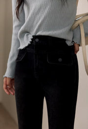 vintage high waist flared denim pants, view 4 - MRSLM