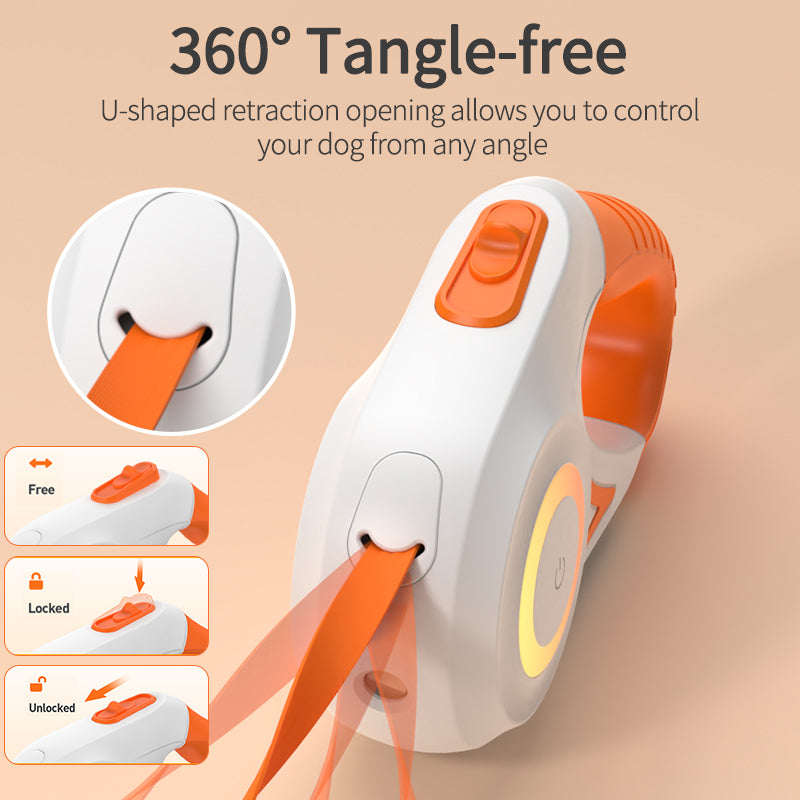LED retractable dog leash, view 9 - MRSLM