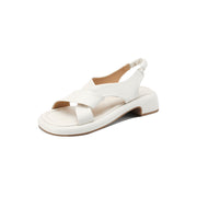 handmade leather chunky heel sandals, view 2 - MRSLM