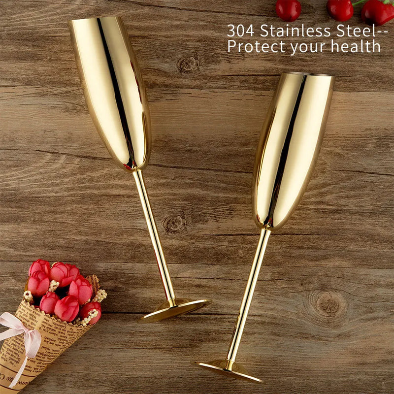 stainless steel champagne glass set, view 6 - MRSLM