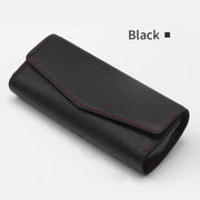 cowhide leather sunglasses case for car visor, view 6 - MRSLM