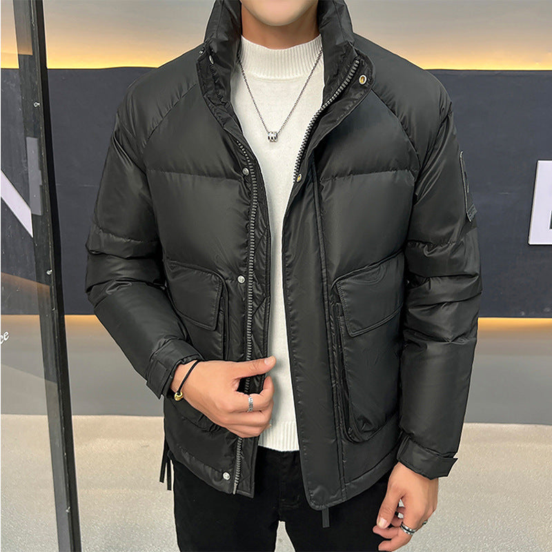 Men's stand-collar down jacket, view 3 - MRSLM