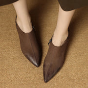 split leather slip-on pumps, view 5 - MRSLM