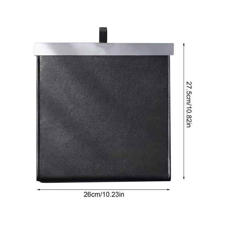 Luxury Waterproof Leather Car Trash Bin - Easy Install, Space-Saving & Magnetic Closure