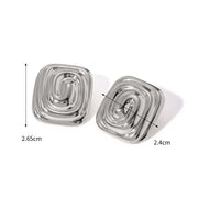 rectangular threaded earrings, view 3 - MRSLM