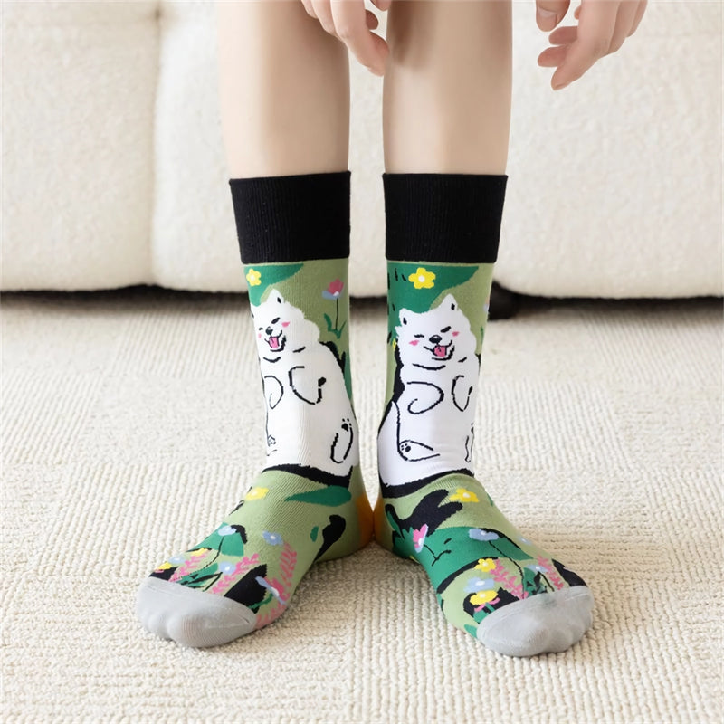 3D embroidered fox cat socks, view 4 - MRSLM