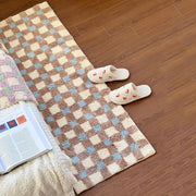 plush plaid flocking floor mat, view 7 - MRSLM