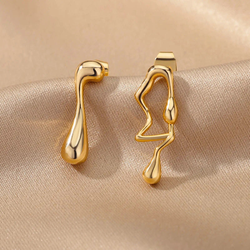 liquid stud earrings, view 4 - MRSLM