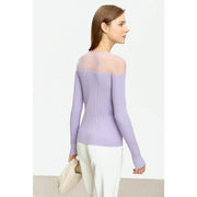 slim-fit V-neck patchwork sweater, view 30 - MRSLM