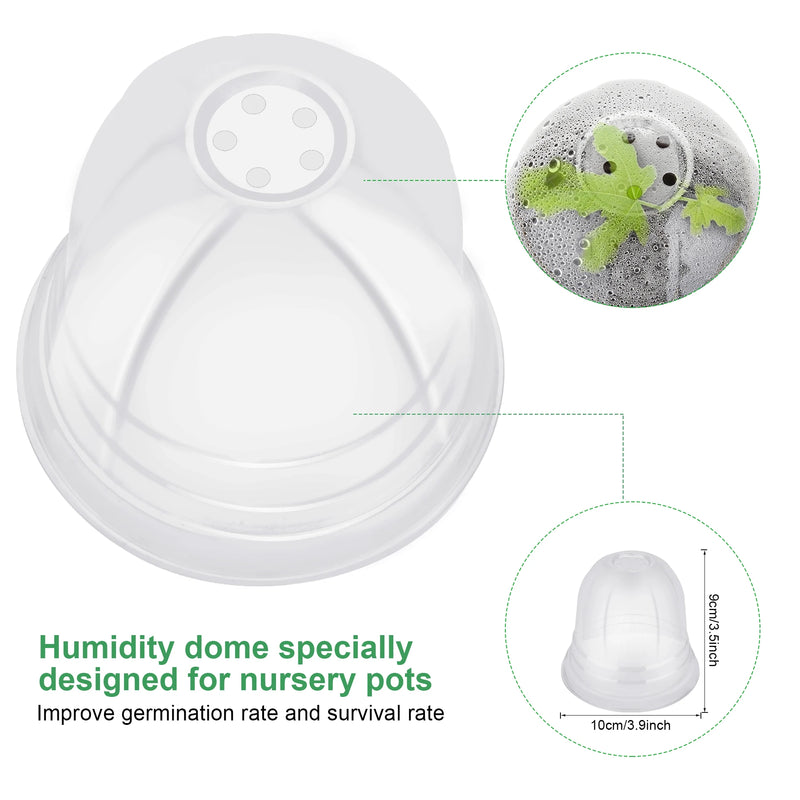 4-inch plant nursery pots with humidity domes, view 4 - MRSLM