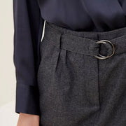 high-waist wool blend skirt, view 4 - MRSLM
