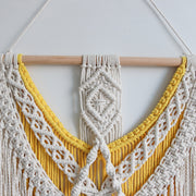 yellow large macrame wall hanging, view 6 - MRSLM