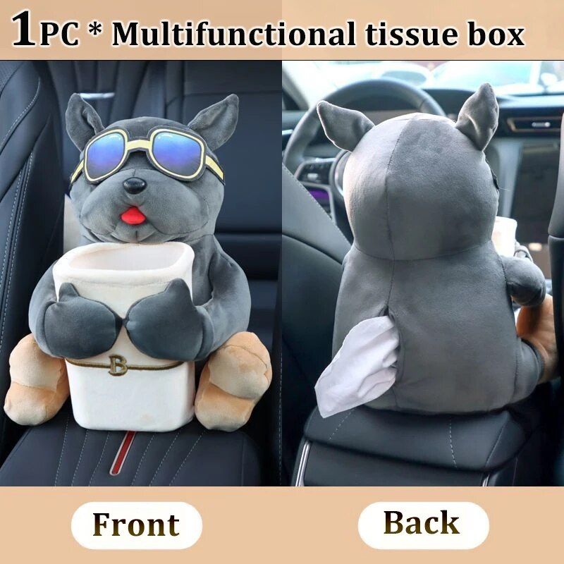 cartoon car tissue and trash holder, view 2 - MRSLM
