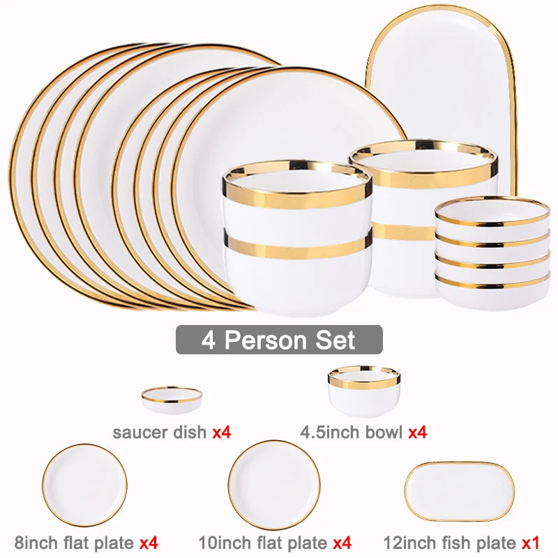 nordic bone china plate set, view 5 - MRSLM