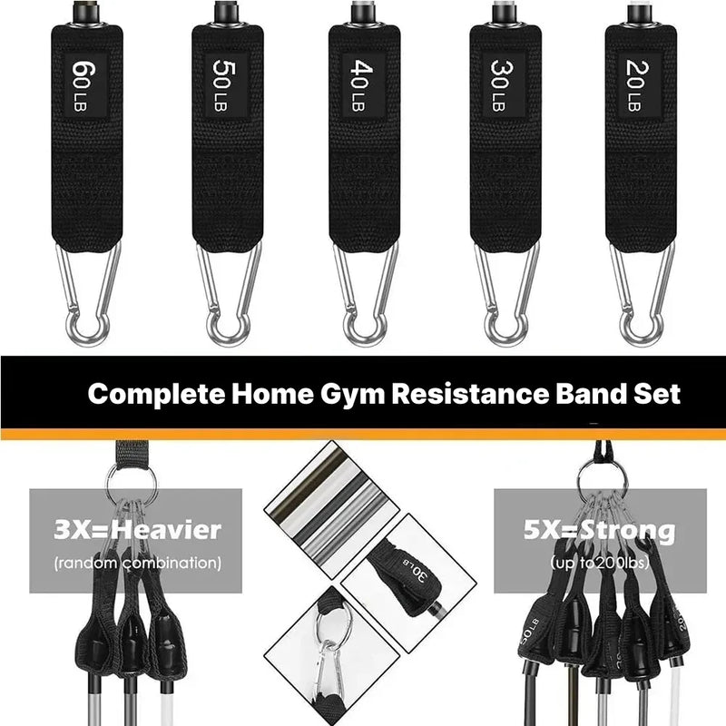 home gym resistance band set, view 9 - MRSLM
