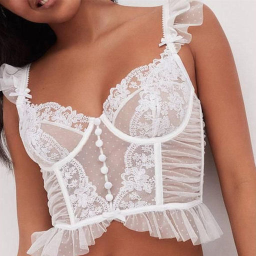 vintage lace ruffle corset top - MRSLM